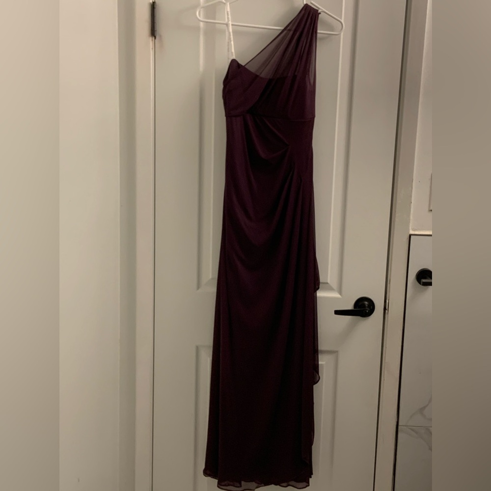 Elegant Plum One-Shoulder Evening Gown